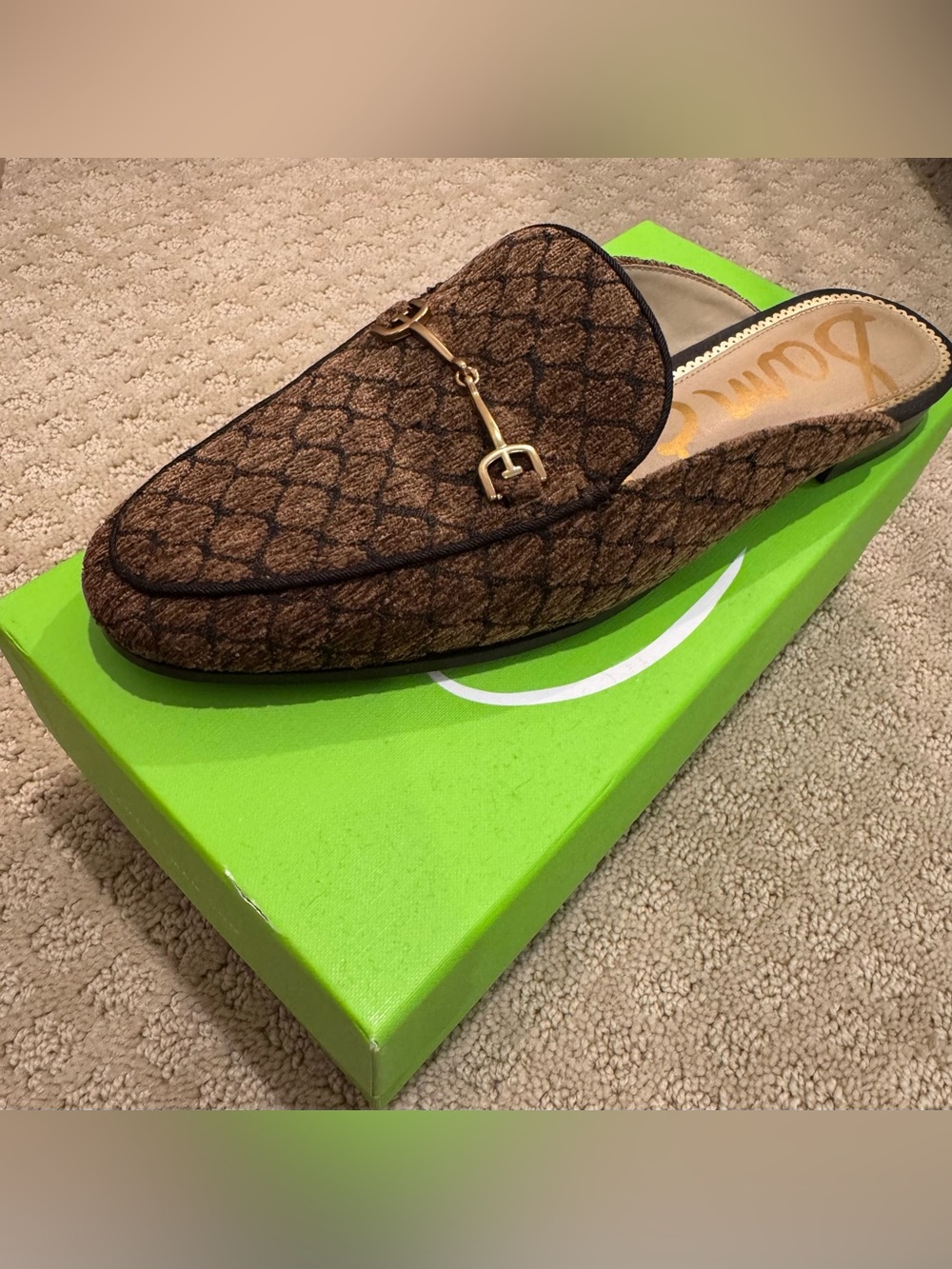 Sam Edelman Linnie Bit Mule Brown Chenille  Sz 9M